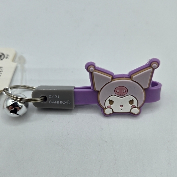 Sanrio Kuromi Rubber Keychain with Bell Light Purple - Picture 2 of 6